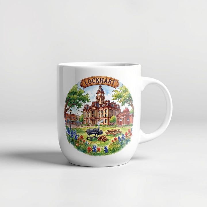 Lockhart Texas watercolor 15oz ceramic mug - Designs by Mysh