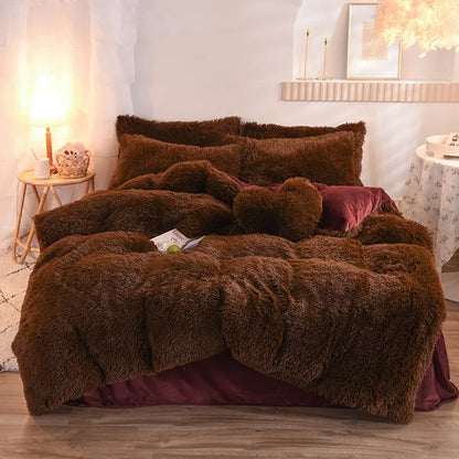 Luxury Thick Fleece Duvet Cover Bedding Set - Designs by Mysh