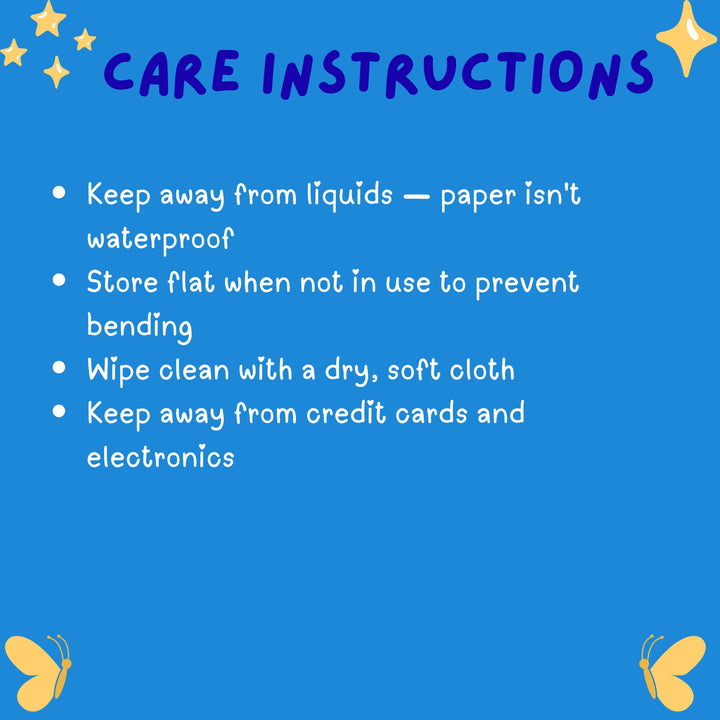 Magnetic Bookmark Care Instructions - Designs by Mysh