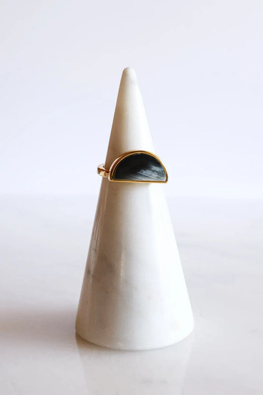 Mat Trang 16K Gold-Plated Brass Buffalo Horn Crescent Ring Hathorway