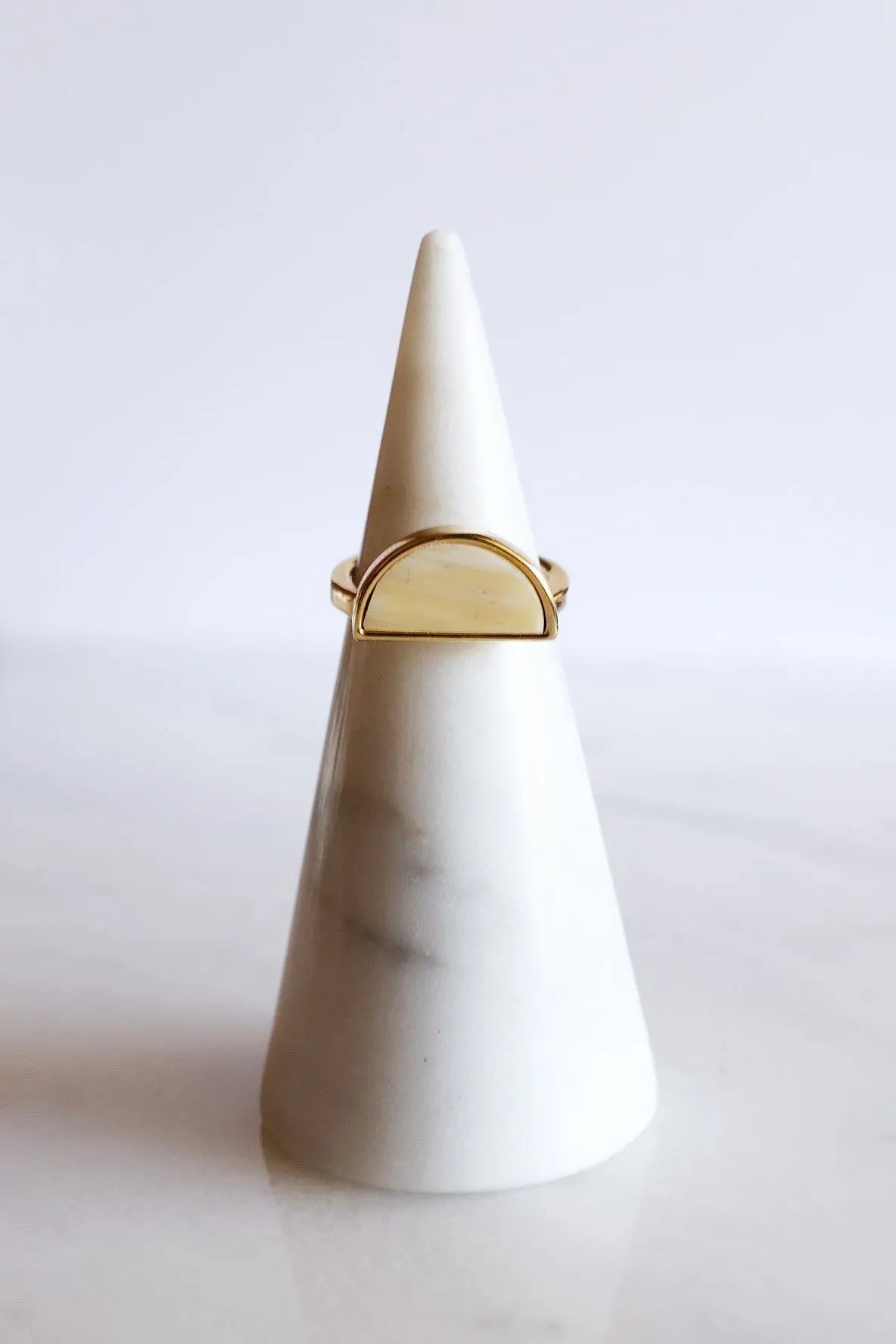 Mat Trang 16K Gold-Plated Brass Buffalo Horn Crescent Ring Hathorway