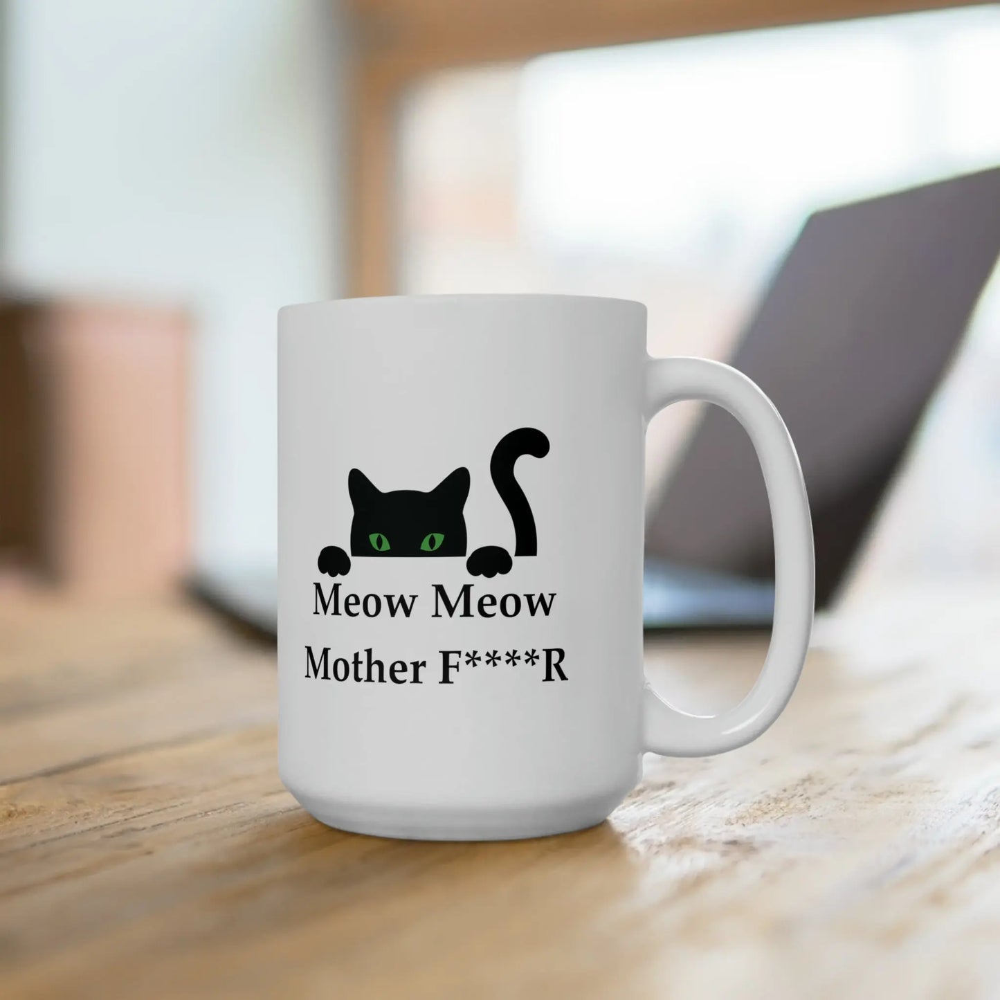 Mean Cat Ceramic Mug 15oz - Designs by Mysh