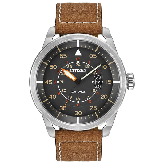 Men'S Eco-Drive Strap Watch with Black Dial AW1361-10H - Designs by Mysh