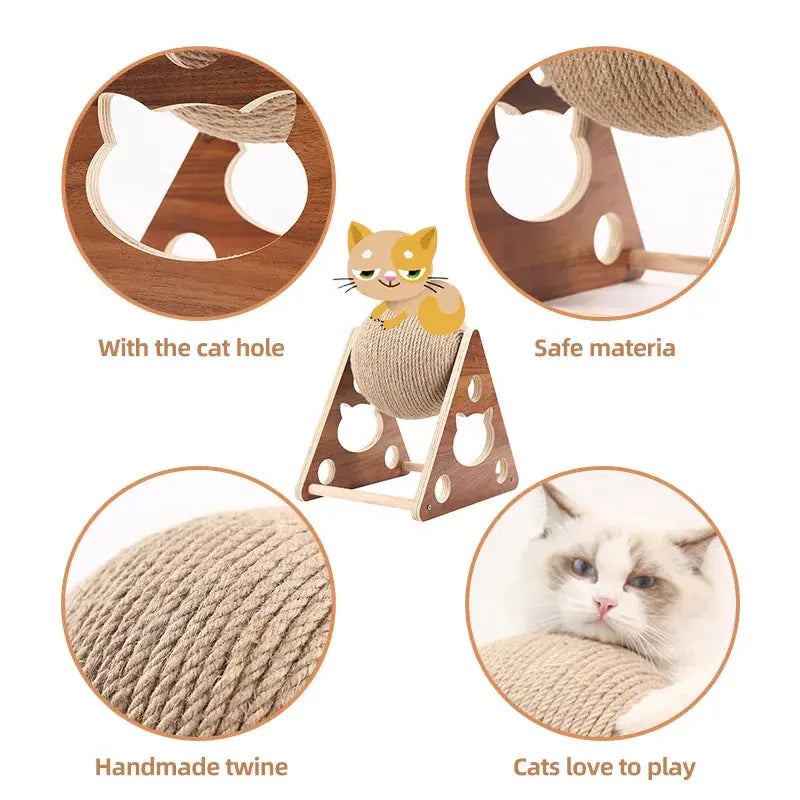 New Cat Toy Interactive Cat Scratcher Board Kitten Sisal Rope Ball Scratch Paws Pet Grinding Scratching Cats for Scratcher Toys - Designs by Mysh