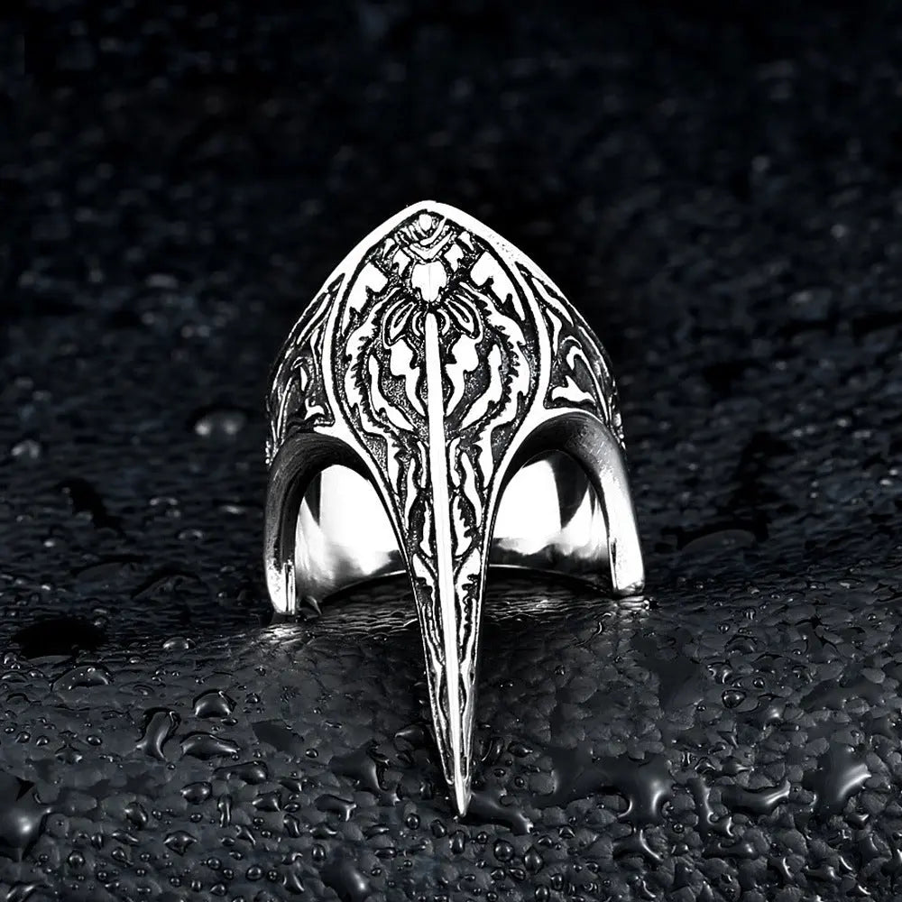 Nordic Amulet Jewelry Titanium Steel Carved Ring Raven Ring - Designs by Mysh