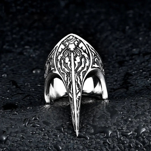 Nordic Amulet Jewelry Titanium Steel Carved Ring Raven Ring - Designs by Mysh