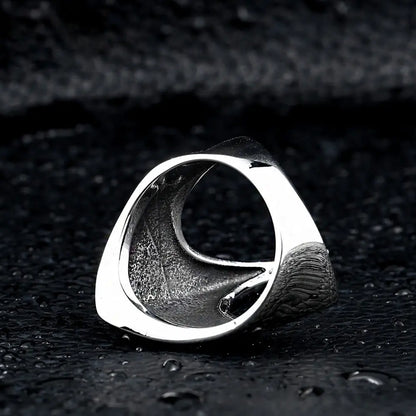 Nordic Amulet Jewelry Titanium Steel Carved Ring Raven Ring - Designs by Mysh