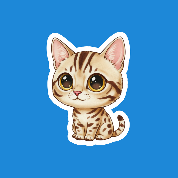 Ocicat Chocolate Spotted Kawaii Artwork – Designs by Mysh