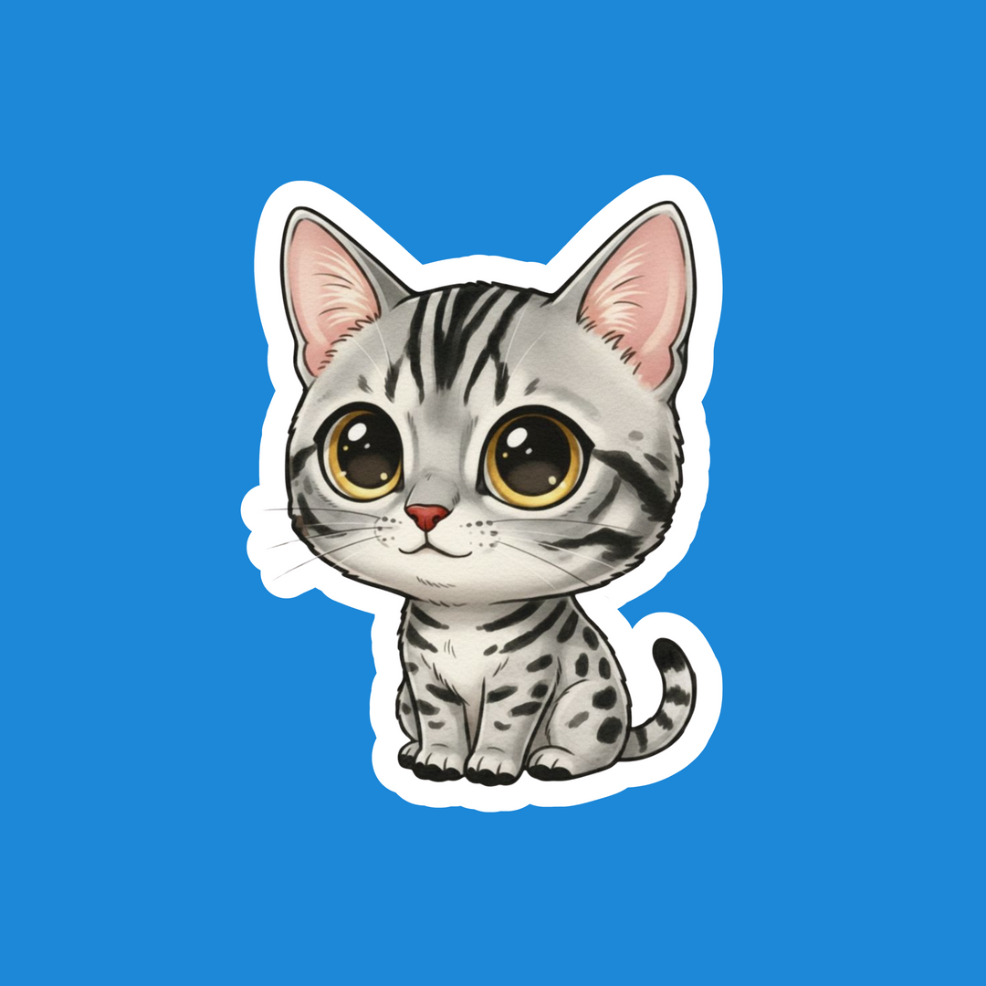 Ocicat Silver Spotted Kawaii Artwork – Designs by Mysh