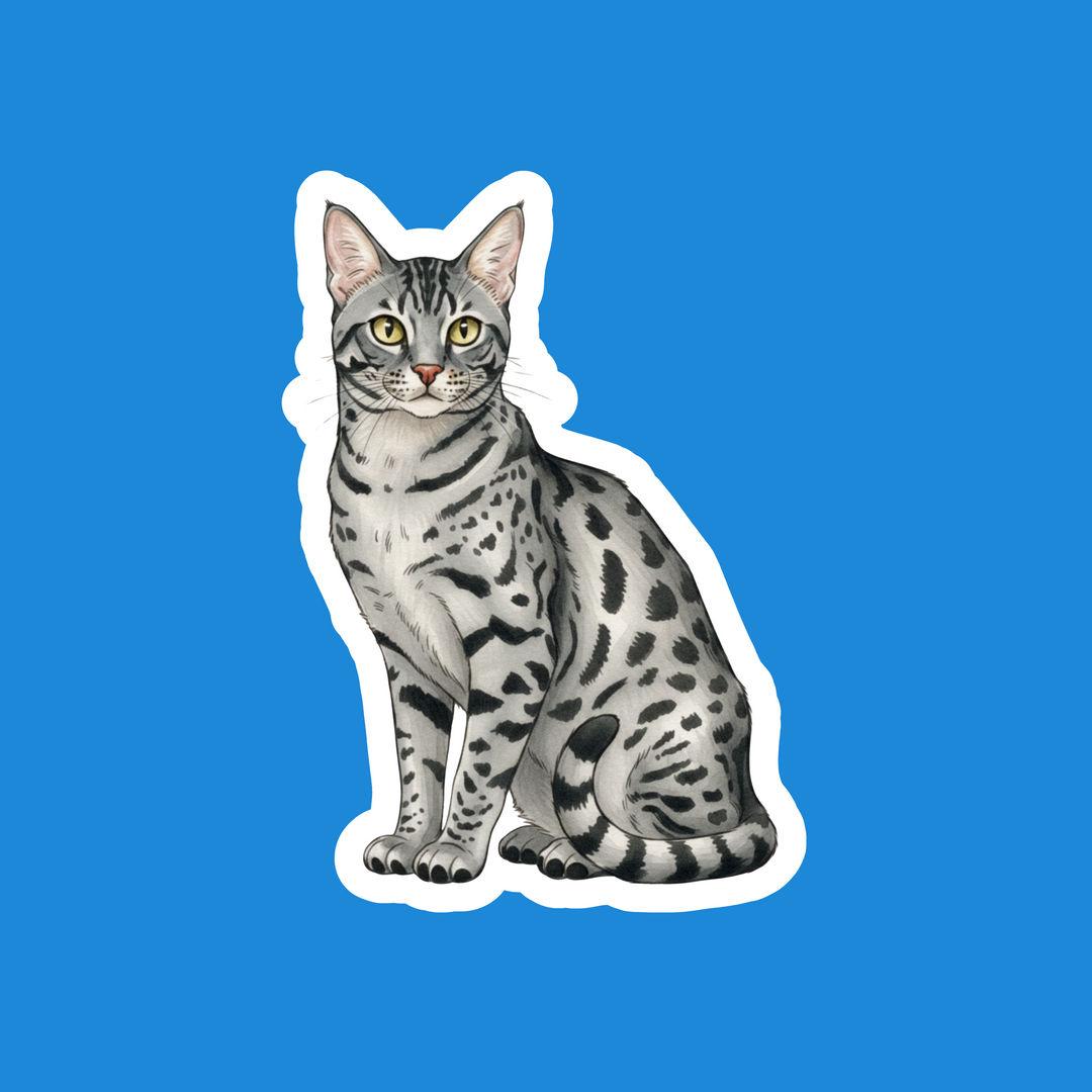Ocicat Silver Spotted Watercolor Artwork – Designs by Mysh