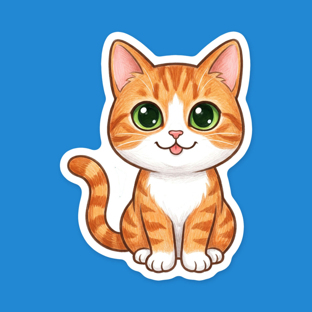 Orange and White Short Hair Cat kawaii fridge magnet – Designs by Mysh