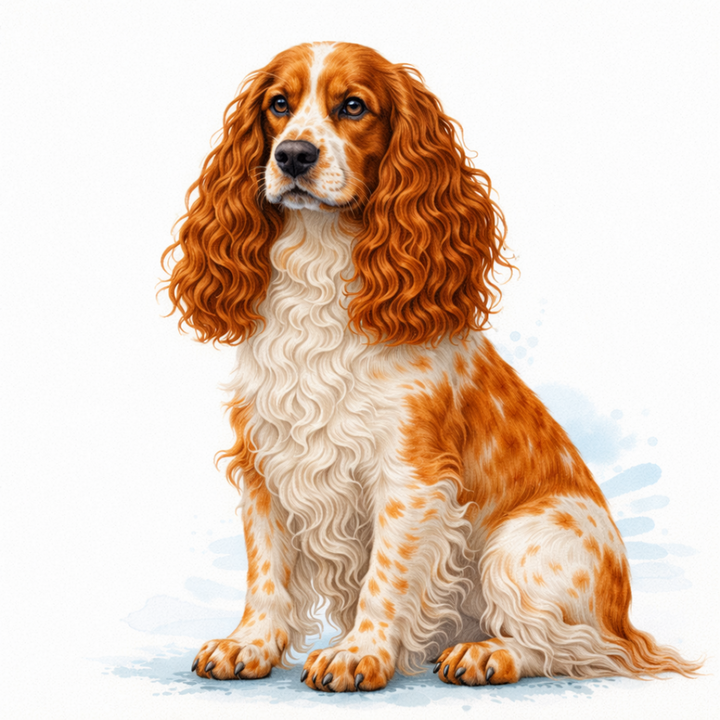 English Cocker Spaniel Orange and White Vinyl Sticker - Designs by Mysh