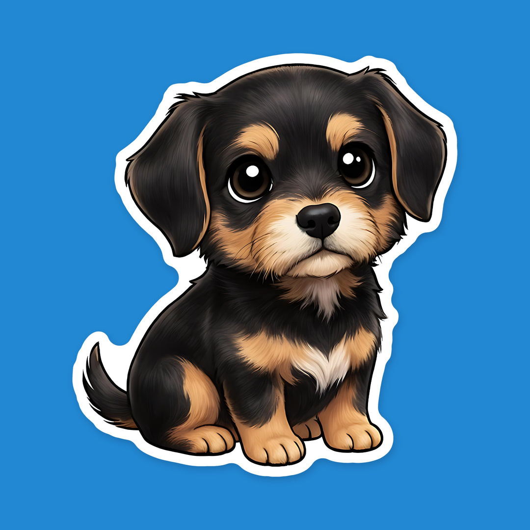 Otterhound Black and Tan kawaii dog fridge magnet
