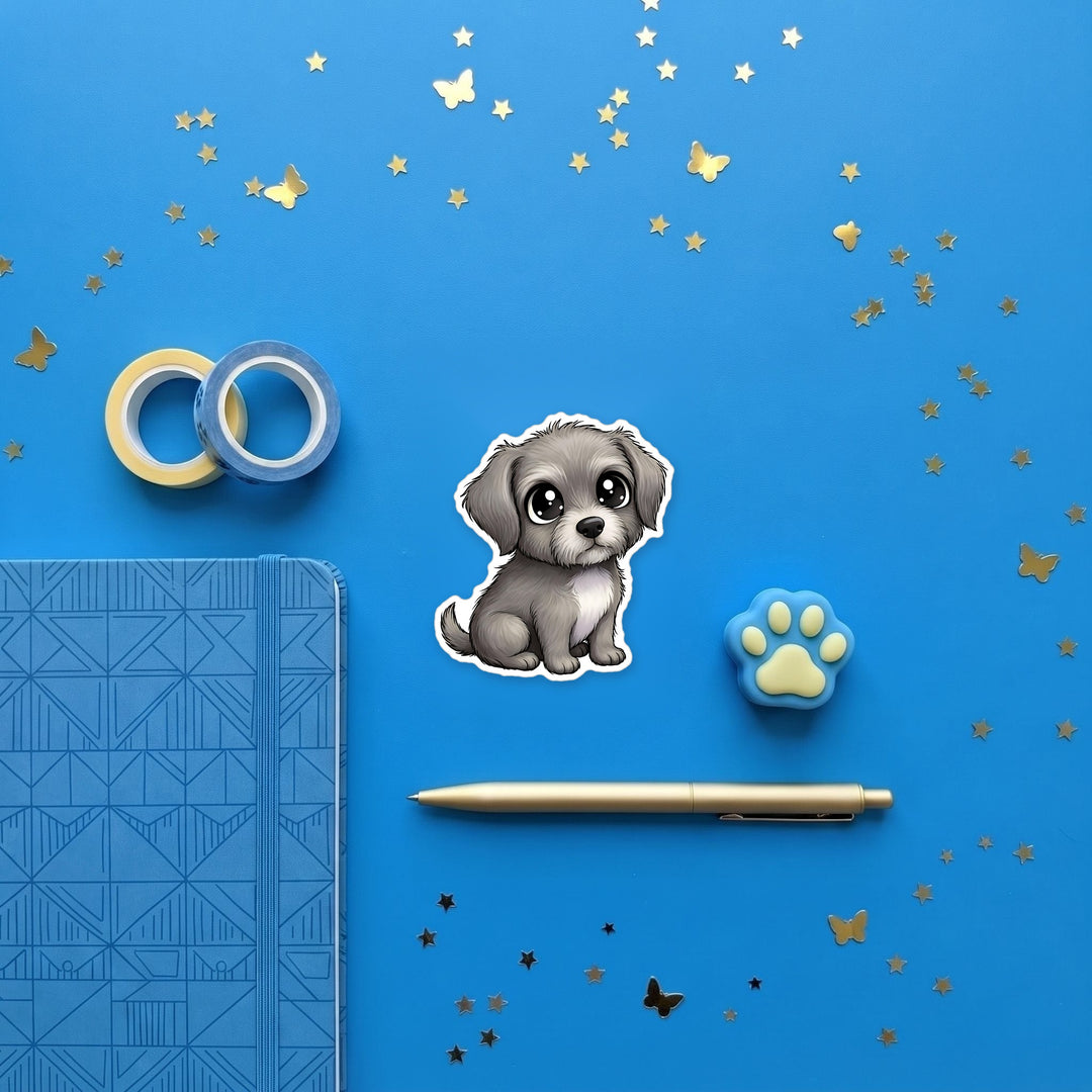 Otterhound Grey magnet flat lay with stationery