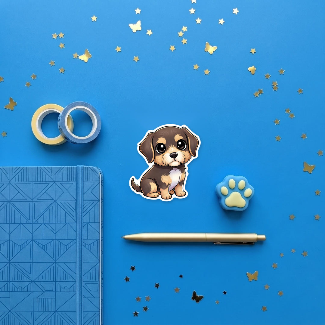Otterhound Liver and Tan magnet flat lay with stationery