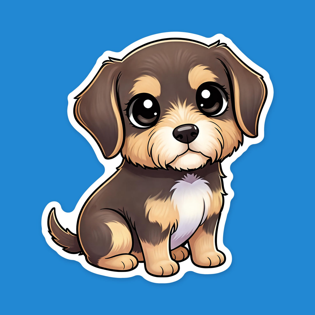 Otterhound Liver and Tan kawaii dog sticker