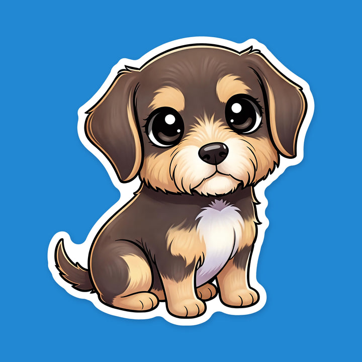 Otterhound Liver and Tan kawaii dog sticker