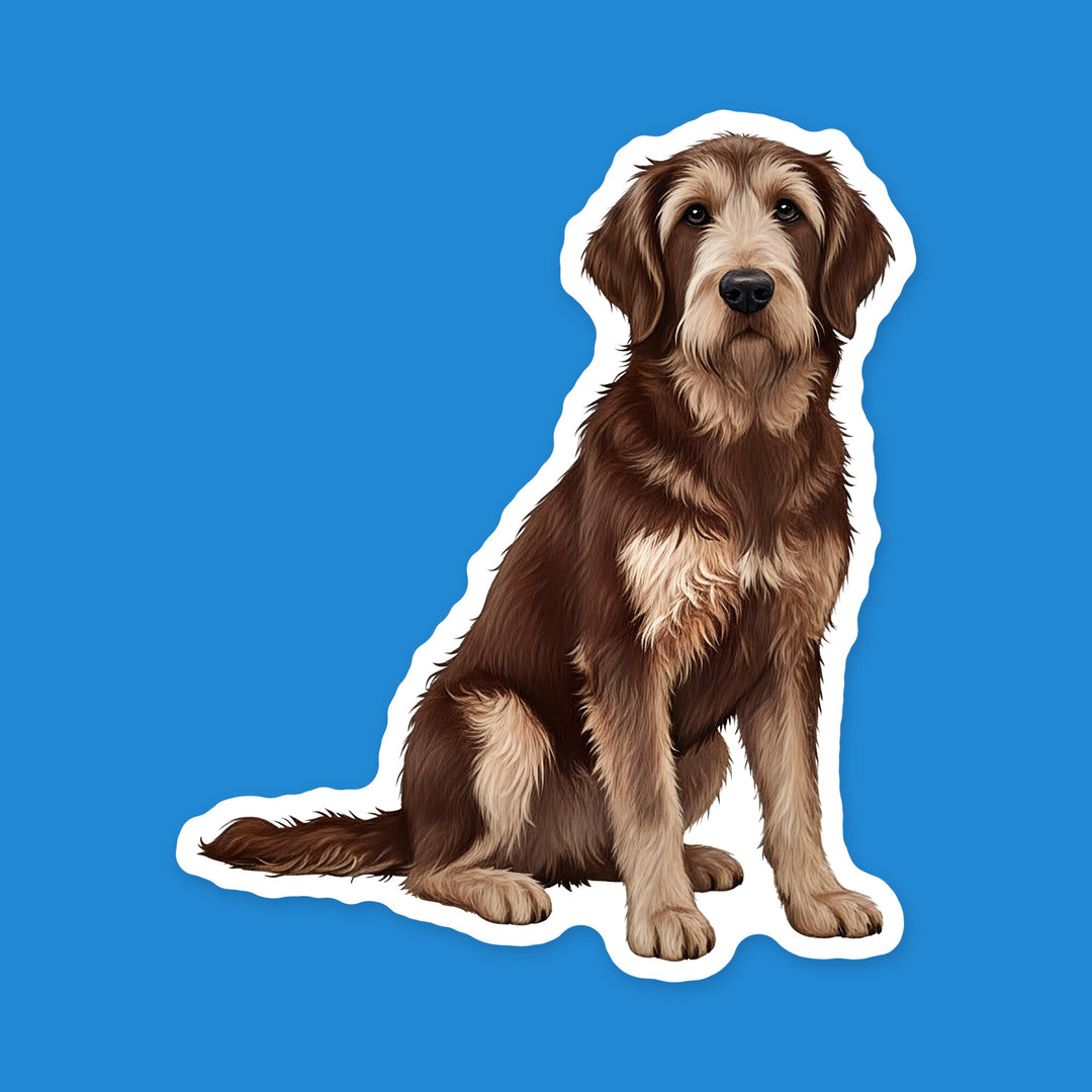 Otterhound Liver and Tan watercolor dog sticker