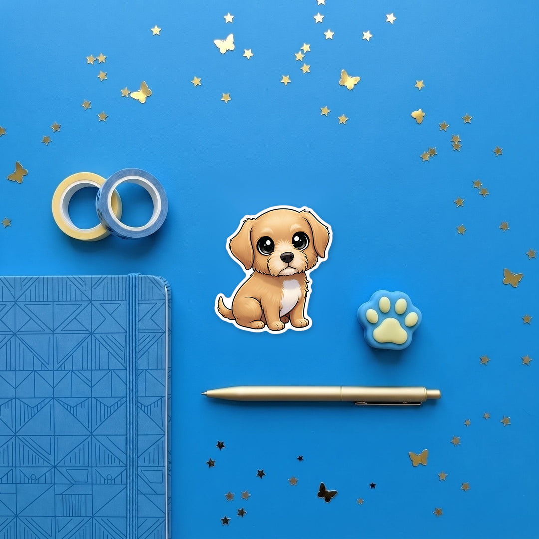 Otterhound Wheaten magnet flat lay with stationery
