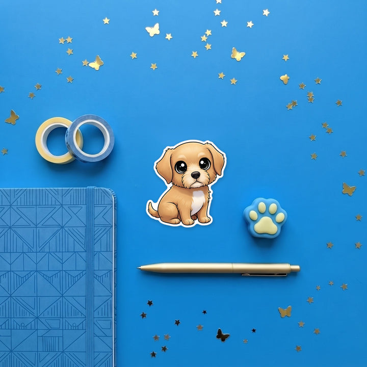 Otterhound Wheaten magnet flat lay with stationery