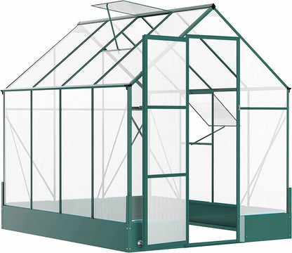 6' X 8' X 7' Walk-In Plant Polycarbonate Greenhouse with Temperature Controlled Window Hobby Greenhouse for Backyard/Outdoor - Designs by Mysh