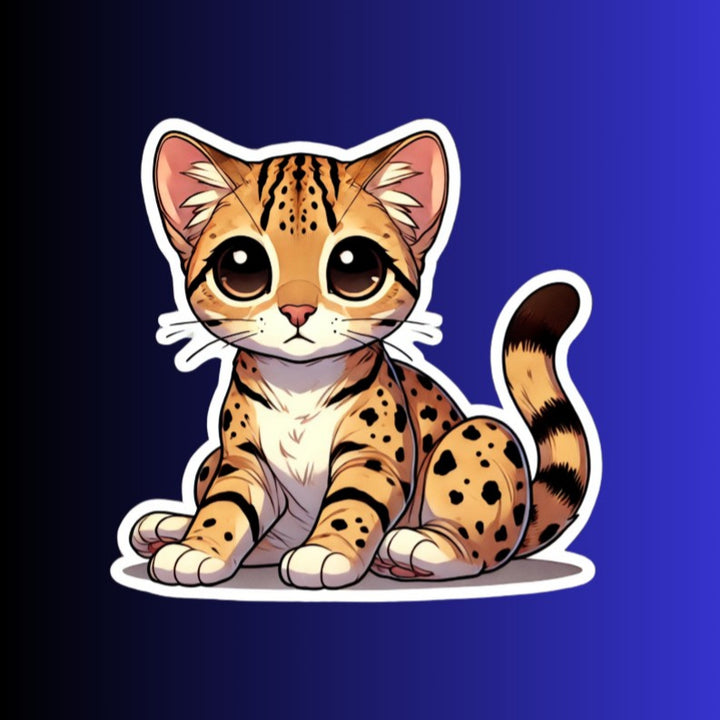 Ocicat Cat Sticker, Spotted Cat Vinyl Decal, Cute Cartoon Cat Sticker, Waterproof Feline Sticker, Gift for Cat Lovers, Planner Decor - Designs by Mysh