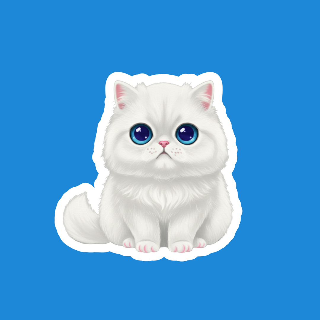Persian White Kawaii Artwork – Designs by Mysh