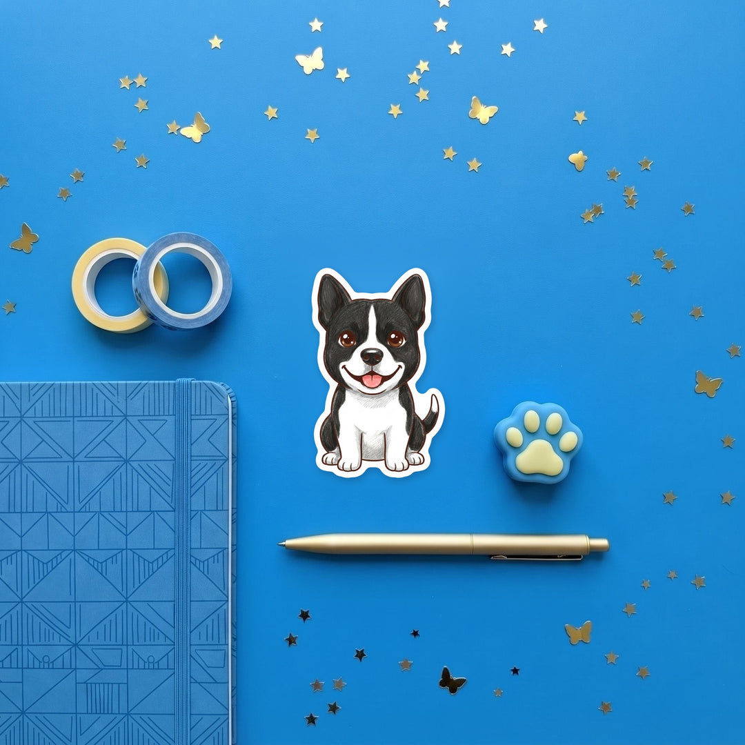 Pitsky Black &amp; White kawaii magnet flat lay with stationery – Designs by Mysh