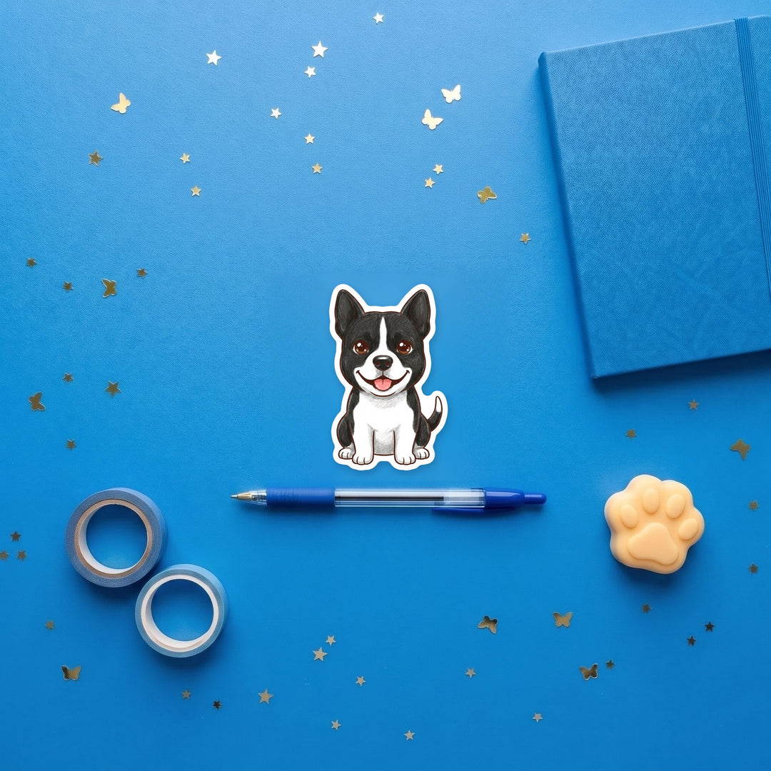 Pitsky Black &amp; White kawaii sticker flat lay with stationery – Designs by Mysh