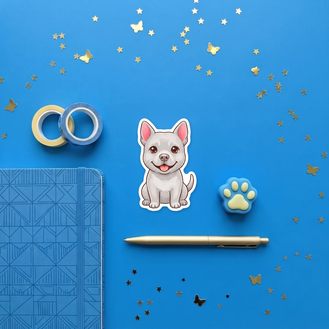Pitsky Gray kawaii magnet flat lay with stationery – Designs by Mysh