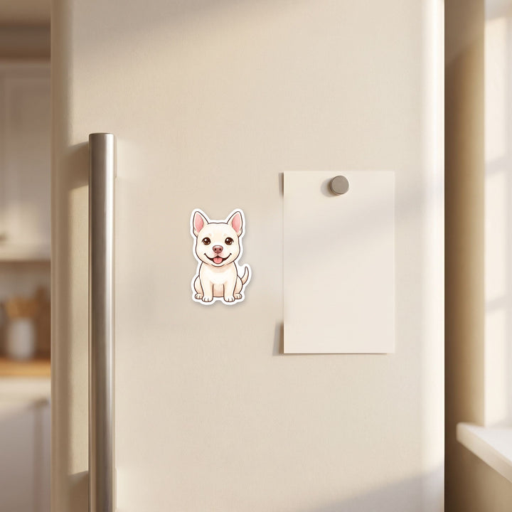Pitsky White kawaii magnet on a fridge – Designs by Mysh
