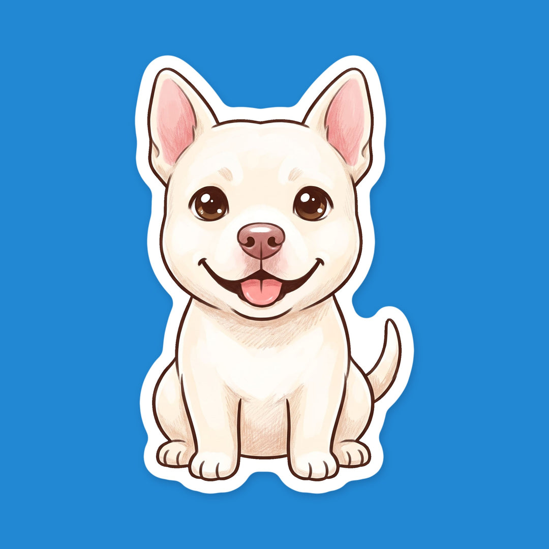 Pitsky White kawaii vinyl sticker – Designs by Mysh