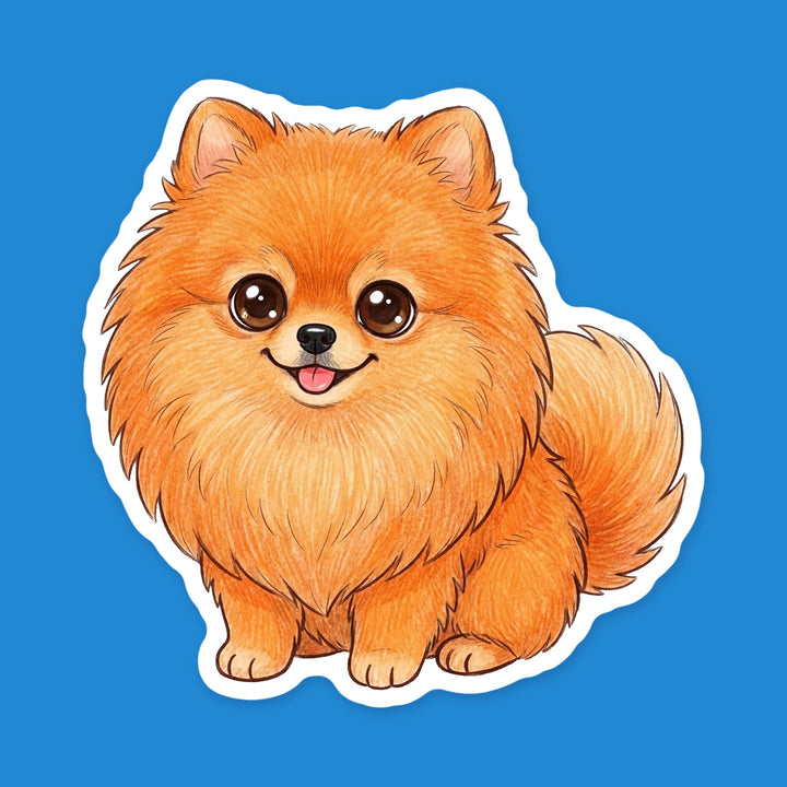 Pomeranian Orange kawaii vinyl sticker – Designs by Mysh