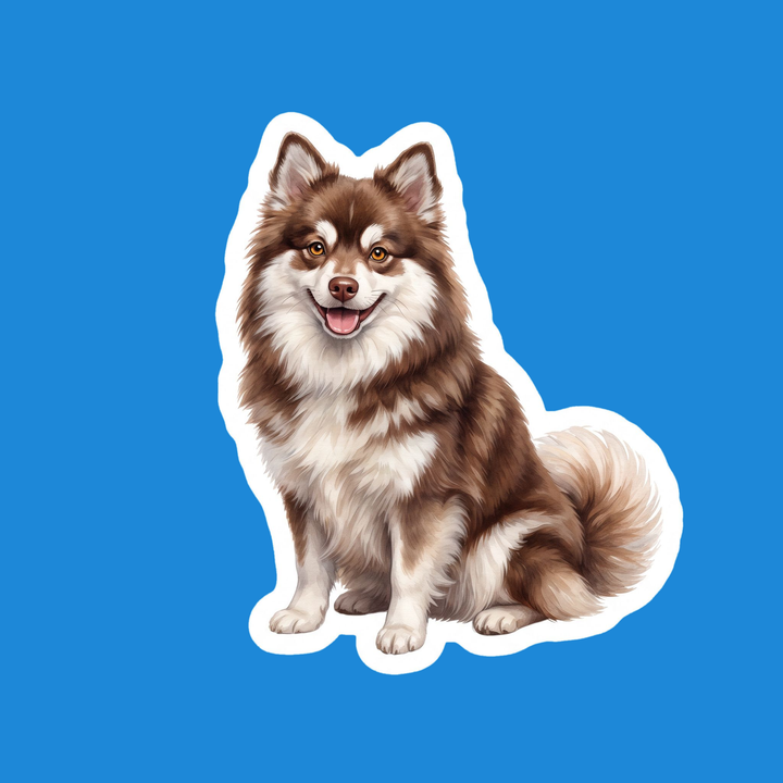 Pomsky Brown watercolor die-cut vinyl sticker
