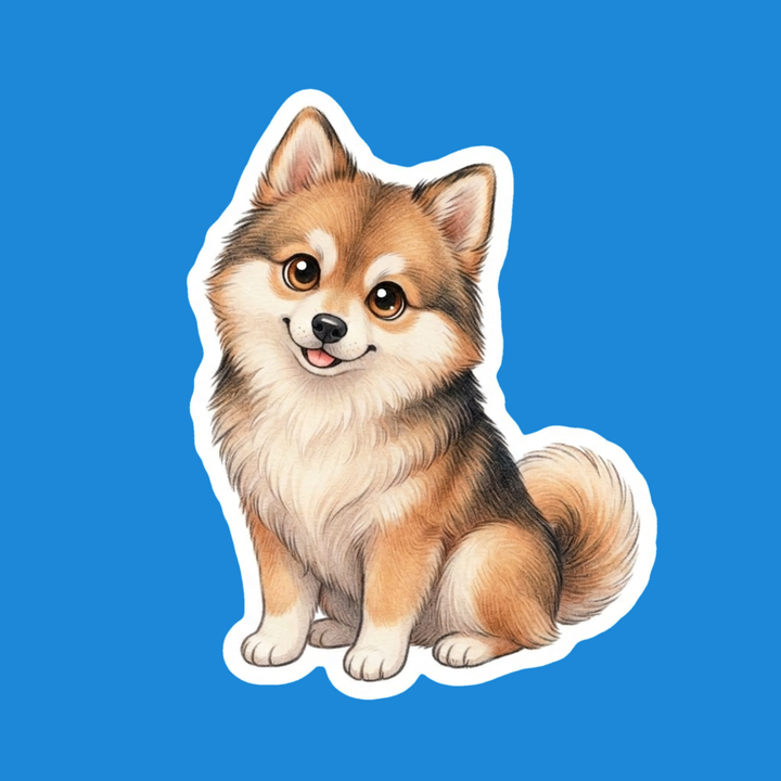 Pomsky Sable kawaii die-cut vinyl sticker