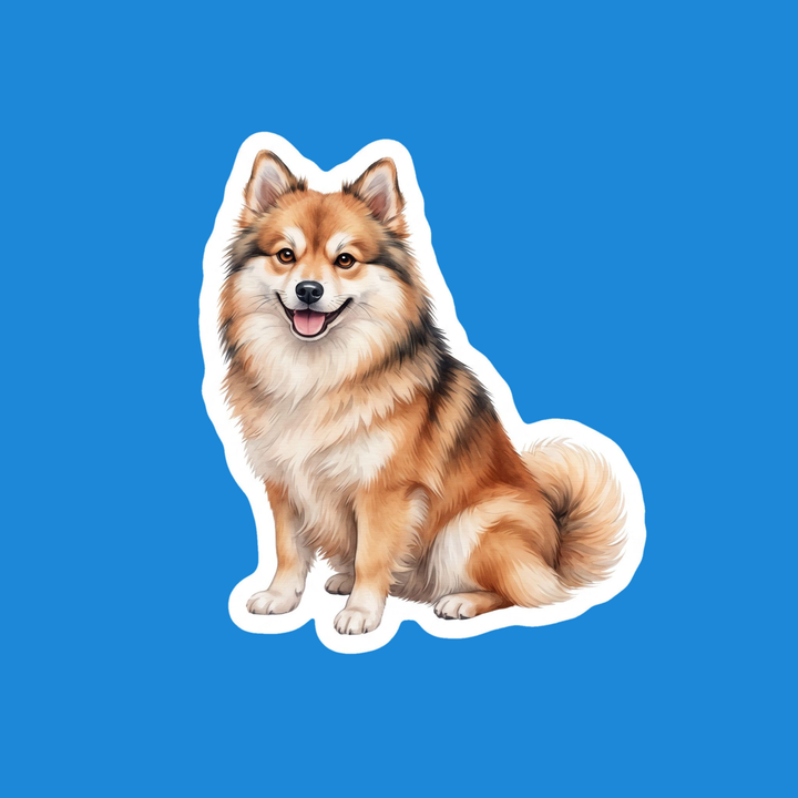 Pomsky Sable watercolor die-cut vinyl sticker