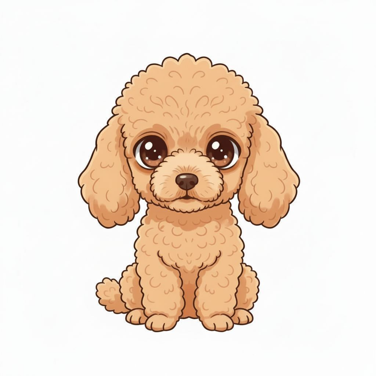 Poodle Kawaii Vinyl Sticker – Cute Toy Poodle Dog Sticker - Water-Resistant Matte Vinyl - Designs by Mysh