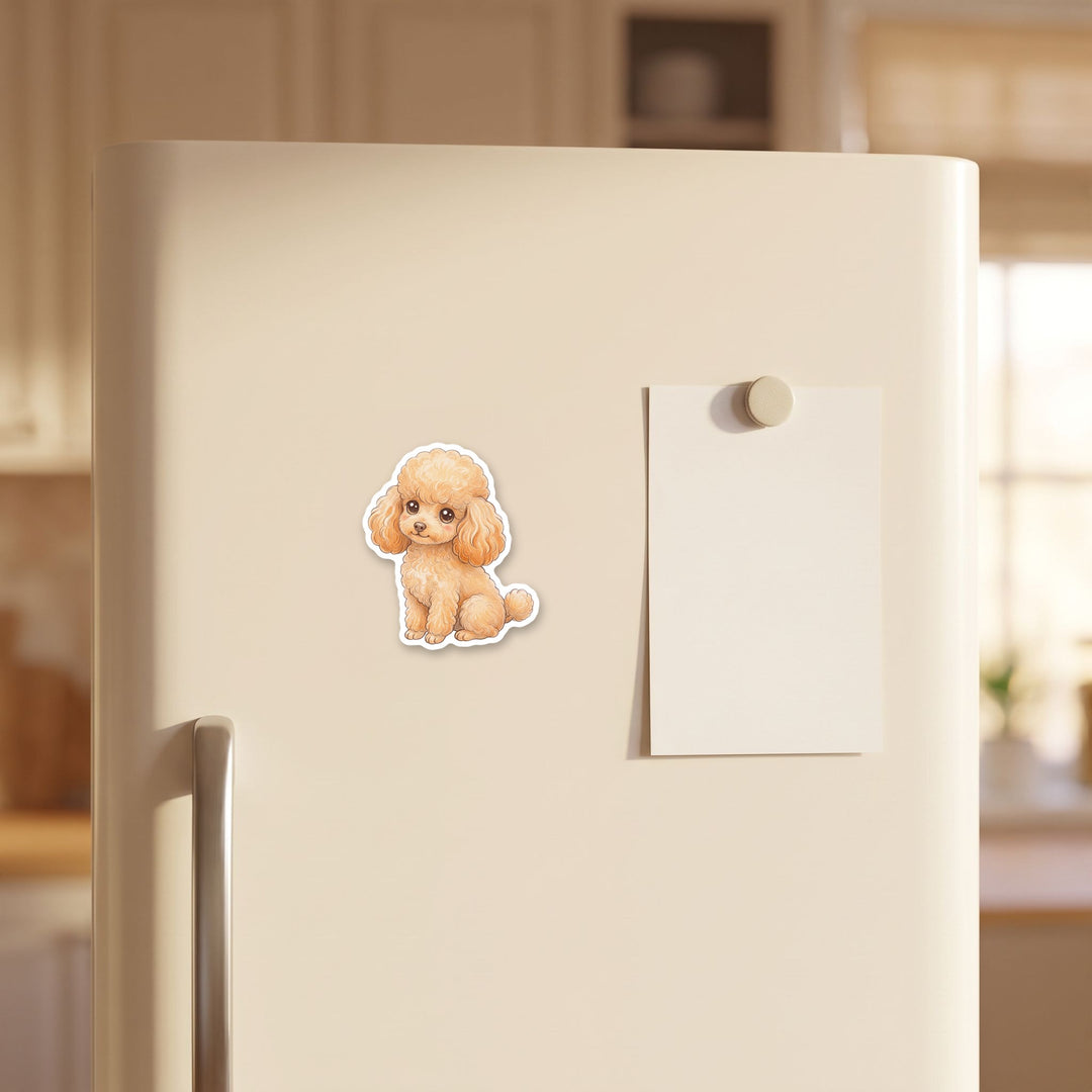 Poodle Apricot kawaii magnet on a refrigerator door – Designs by Mysh