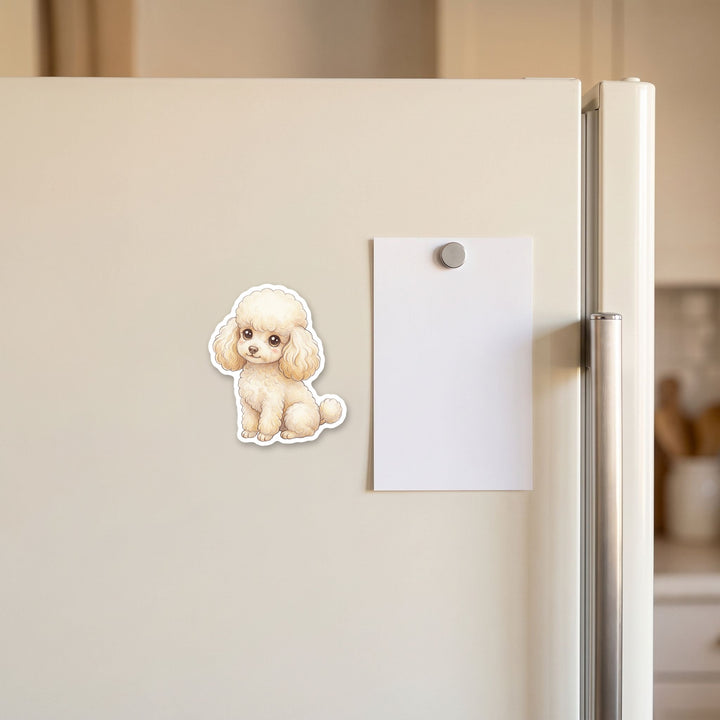 Poodle Cream kawaii magnet on a refrigerator door – Designs by Mysh
