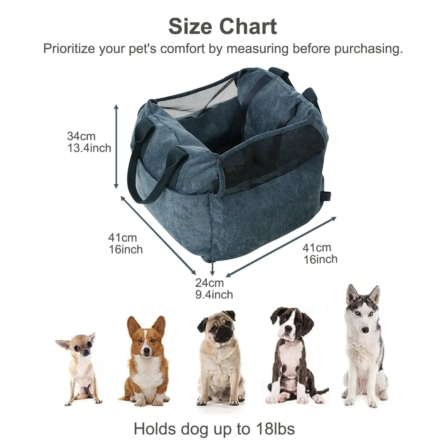 Puff Guard Dog Car Seat - Blue - Designs by Mysh