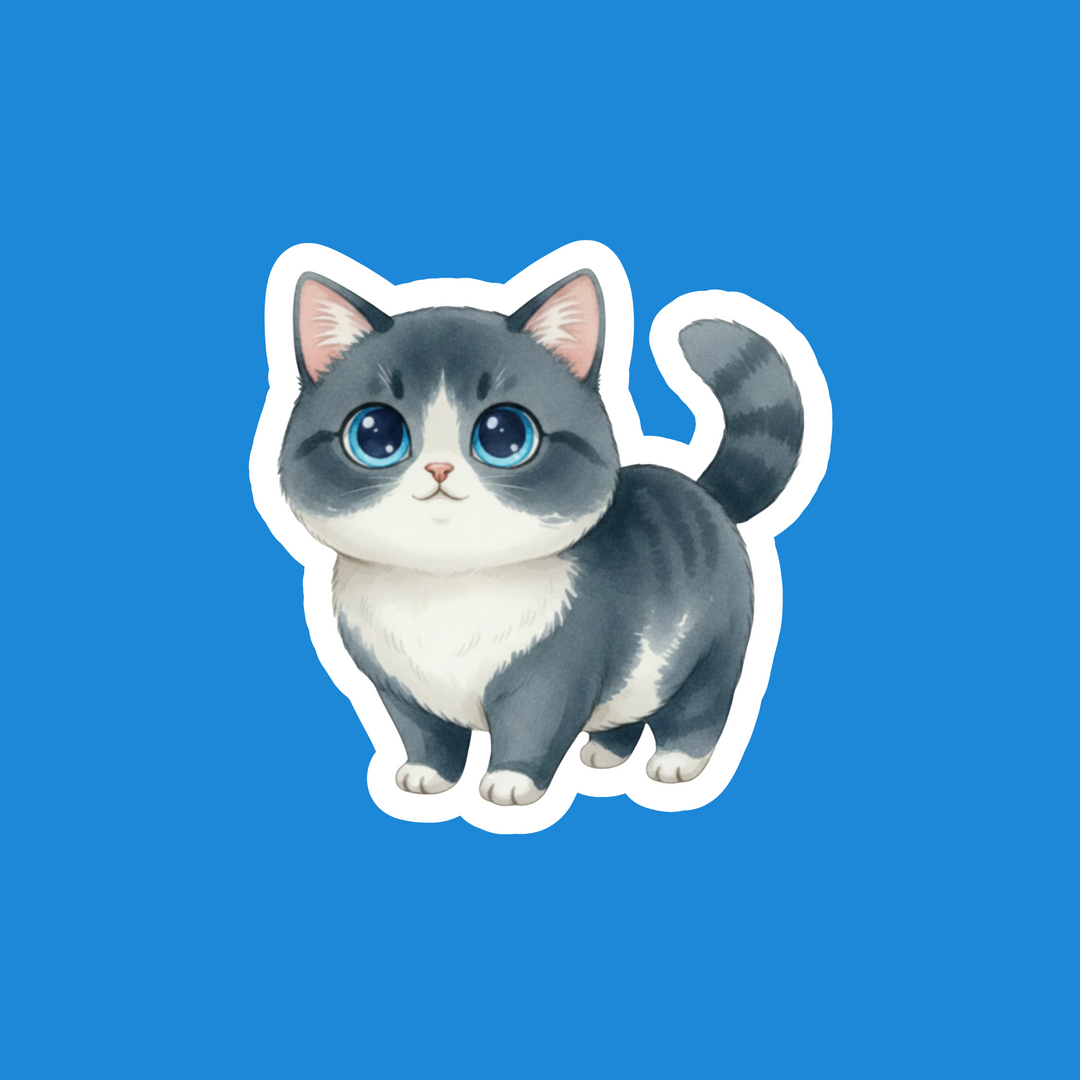 Ragamuffin Blue and White Kawaii Artwork – Designs by Mysh