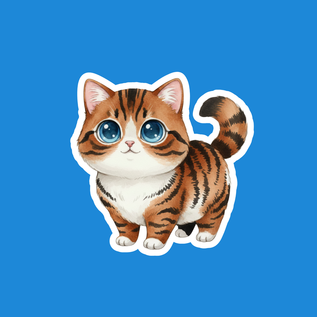 Ragamuffin Brown Tabby and White Kawaii Artwork – Designs by Mysh