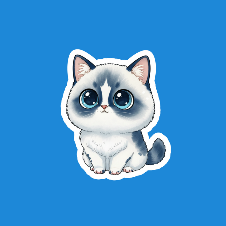 Ragdoll Blue Bicolor Kawaii Artwork – Designs by Mysh