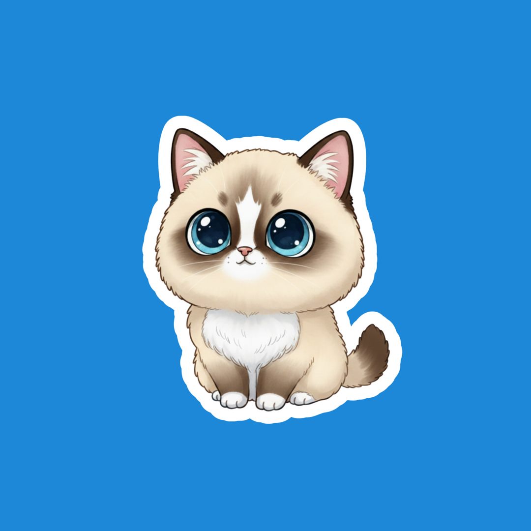 Ragdoll Seal Mitted Kawaii Artwork – Designs by Mysh