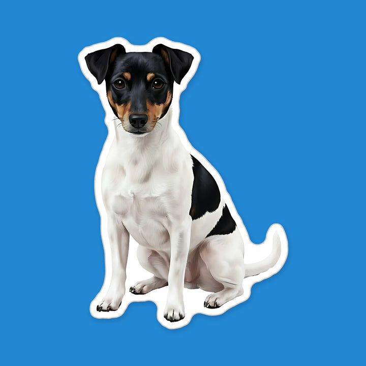 Rat Terrier Black Tricolor watercolor dog sticker