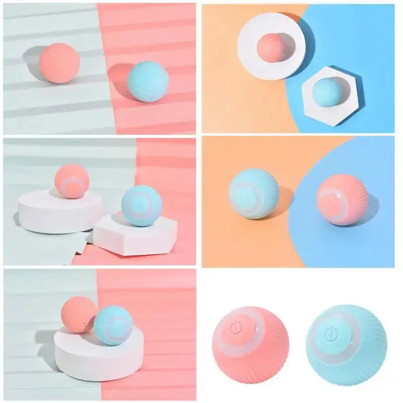 Rechargeable Cat Ball Toy Smart Automatic Rolling Kitten Toys 360 Degree Spinning Ball for Cats Usb Rechargeable Pet Toys - Designs by Mysh