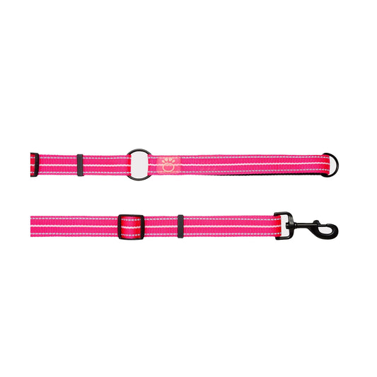 Reflective Leash - EEZY-6 - Neon Pink - Designs by Mysh