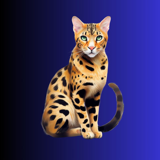 Savannah Cat Sticker, Exotic Cat Breed Vinyl Decal, Water-resistant Sticker for Laptop, Water Bottle, Journal, Pet Lover Gift - Designs by Mysh