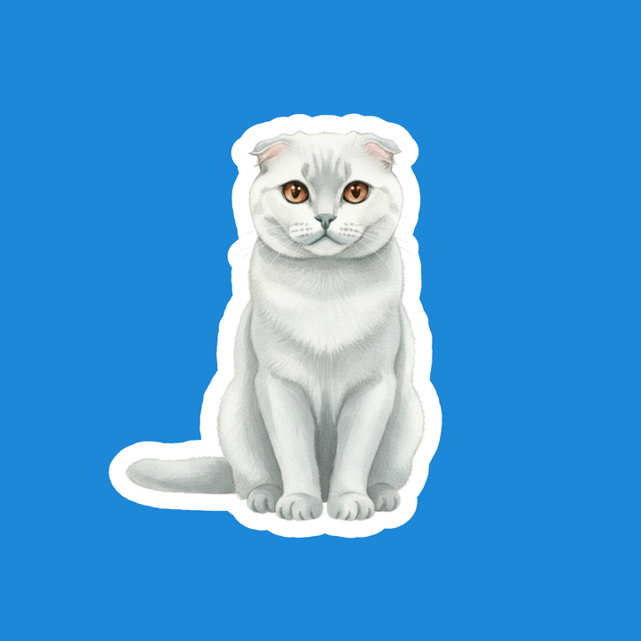 Scottish Fold Blue Cat Watercolor Fridge Magnet – Designs by Mysh