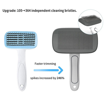 Self Cleaning Slicker Brush for Dogs - Pet Grooming Brush for Shedding, Dog Brush for Long and Short Hair to Removes Tangles and Loose Hair, the Pet Hair Brush Suitable for Cats and Dogs (Gray) - Designs by Mysh